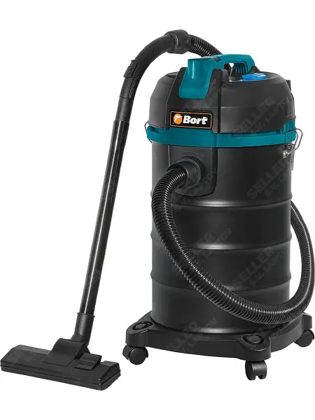 BORT Строительный пылесос с розеткой BSS-1530-BLACK +ПОДАРОК!