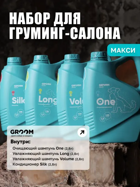 GROOM GALAXY Набор для груминг-салона 2,8 л*4 для ухода за шерстью собак