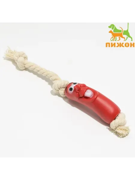 Пижон Игрушка "Весёлая сосиска на верёвке" для собак, 14 см 71214