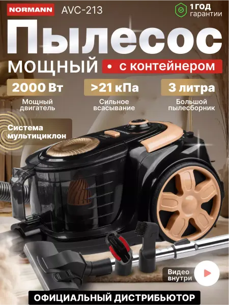 Normann Пылесос для дома с контейнером бытовой мощный AVC-213