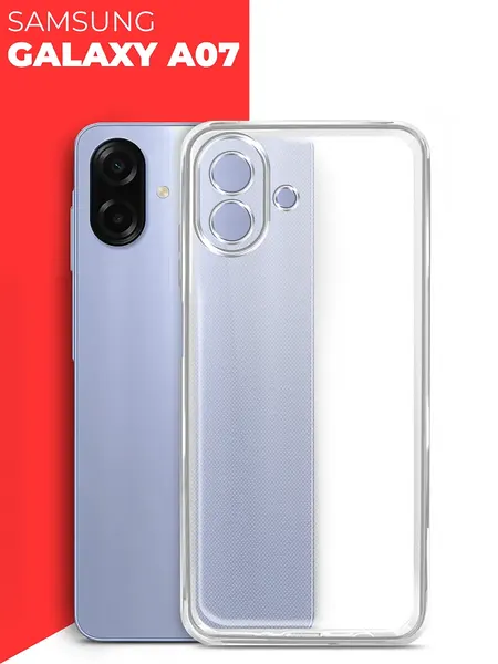 Чехол для Samsung Galaxy A07 противоударный, с защитой камеры, силиконовый, прозрачный