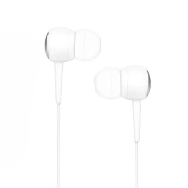 Проводные наушники M19 Drumbeat Universal, HOCO, вакуумные с микрофоном, белые