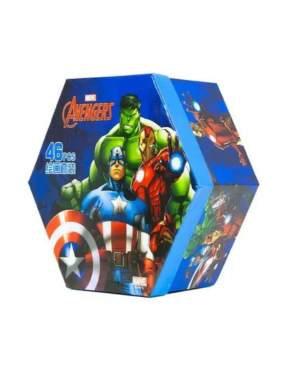 Детский художественный набор Marvel Avengers 46 шт, фломастеры, карандаши, краски