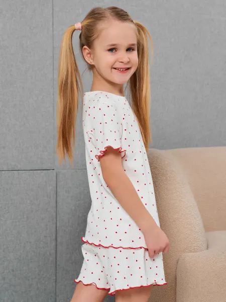 AVK_kids Пижама детская с шортами и футболкой в рубчик