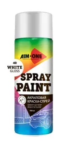 Aim-one Краска для дисков белая глянцевая аэрозоль SP-GB40