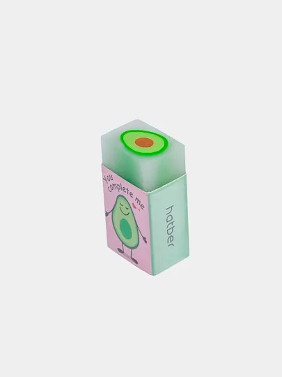 Ластик PVC Hatber Avocado, прямоугольный, в индивидуальной упаковке