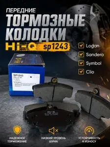 Sangsin Brake HI-Q Тормозные колодки передние Рено Логан Сандеро Hi-Q SP1243