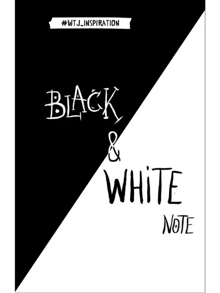 Black&hite Note. Стильный блокнот с черными и бел.стр