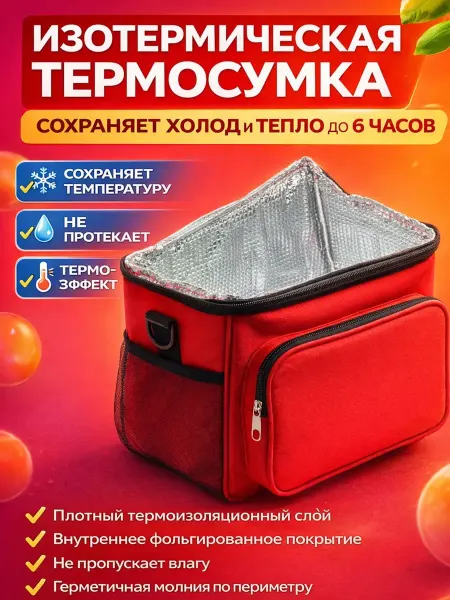 Термосумка холодильник для доставки еды и пикника