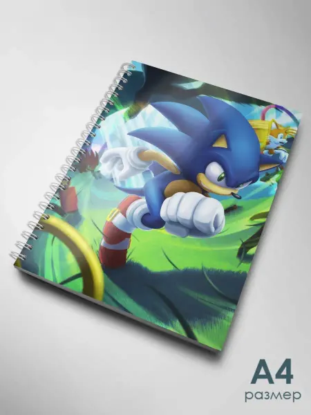 Nuobi Kids Блокнот в клетку Соник Sonic А4 48л