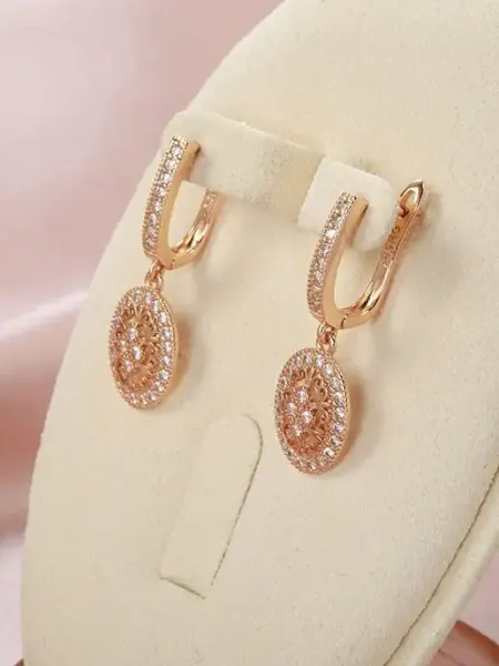 MISS KITTY Винтажные серьги подвески позолоченные бижутерия