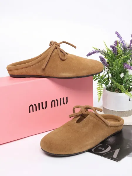 MIUMIU Мюли MIU MIU натуральная замша на платформе