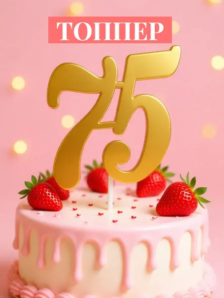 Топпер для торта "Юбилейная цифра 75"