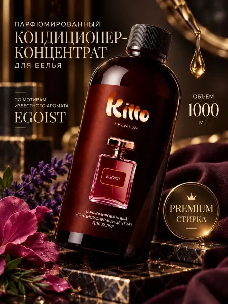 KITTO Кондиционер для белья парфюмированный 1 литр Эгоист