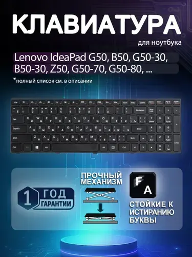 Lenovo Клавиатура для ноутбука IdeaPad B50-30, G50-30 (черная)