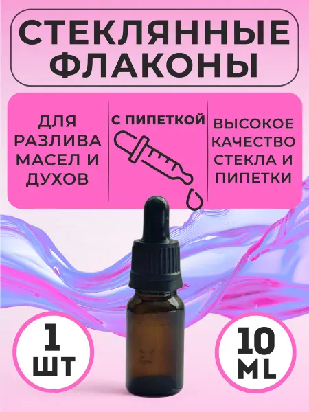 Стеклянный флакон для парфюмерии с пипеткой – 10 мл