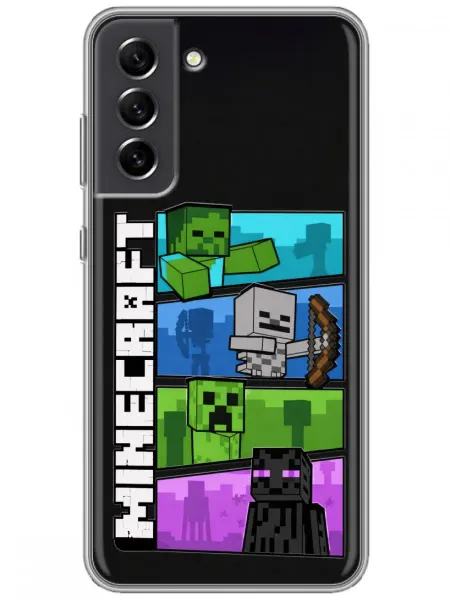 360skin Чехол на Samsung Galaxy S21 FE Minecraft Майнкрафт