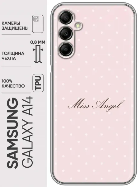Trendmall Чехол на Samsung Galaxy A14 для девушки в горошек