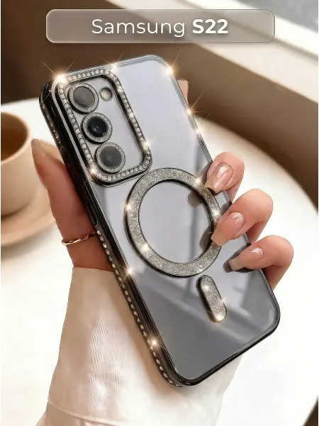 ЧЕХОЛБЕРИ Чехол со стразами и MagSafe на Samsung Galaxy S22