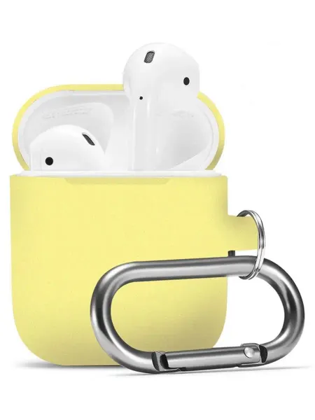 Apple Силиконовый чехол для AirPods 1, на AirPods 2 c карабином
