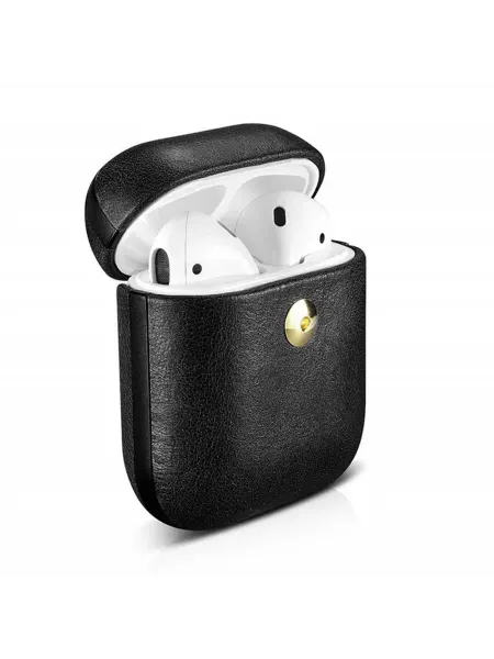 ICarer Кожаный чехол Crazy Horse для наушников Airpods 1 2
