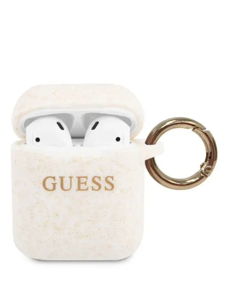 GUESS Чехол на Airpods 1 и 2 силиконовый с карабином Silicone