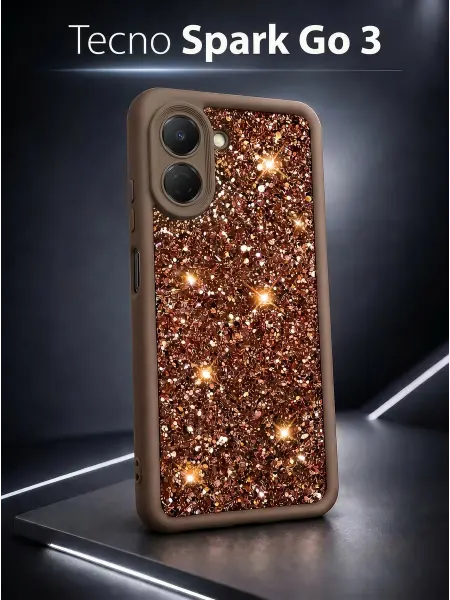 ЧЕХОЛБЕРИ Чехол на Tecno Spark Go 3 защитный с блёстками