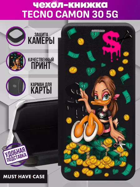 MustHaveCase Чехол книжка на Tecno Camon 30 (5G) с принтом