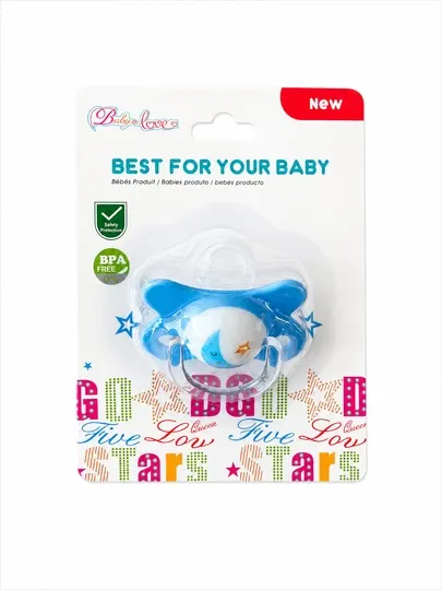 Детская пустышка Baby Love с кольцом, без БФА (BPA Free), 1 шт