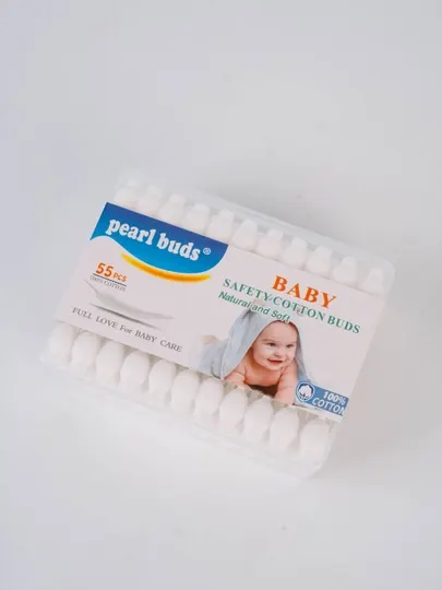 Детские безопасные ватные палочки Pearl Buds Baby (55 шт.)