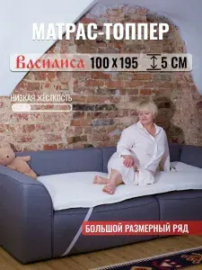 Русский Топпер Матрас топпер Василиса 100х195 для дивана и кровати 5 см
