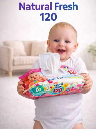 Влажные салфетки Natural Fresh Mamma Baby, детские, 120 шт