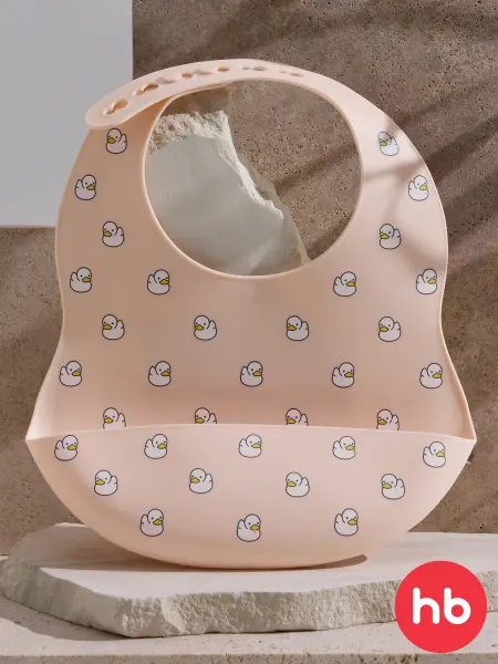 Happy Baby Нагрудник для кормления силиконовый с кармашком мягкий
