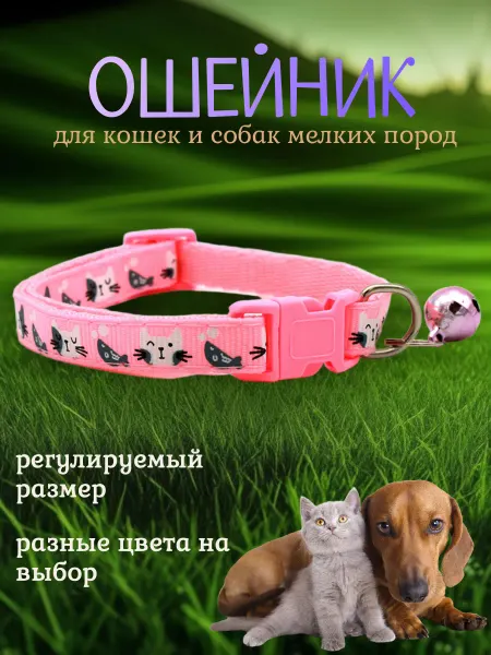 Ошейник для кошек и собак с котиками