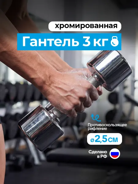 Stecter Гантель хромированная стальная 3 кг