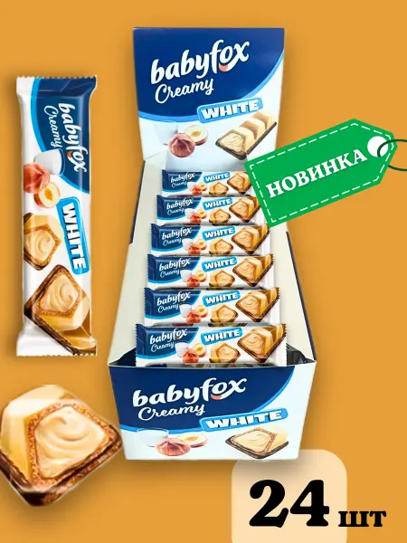 Babyfox Вафельный батончик Roxy молоко и фундук, 24 шт