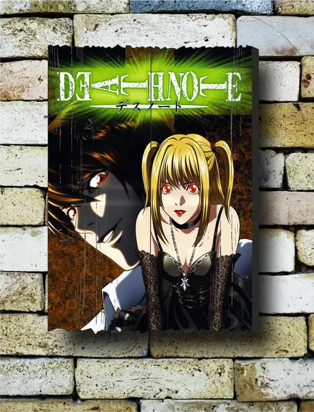 Картина на досках. Тетрадь смерти (Death Note). Ягами Лайт и Аманэ Миса.
