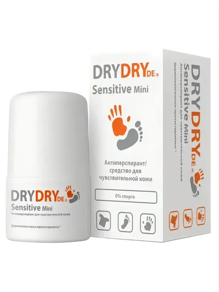 Дезодорант DryDry Sensitive Roll-On, для чувствительной кожи без спирта, 20 мл