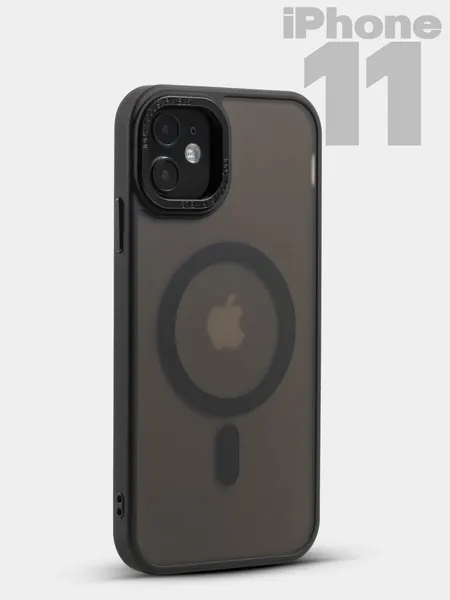 Чехол О'кейси, для iPhone 11, прозрачный, с кольцом-магнитом, черный
