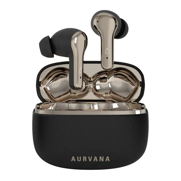 Наушники Creative Aurvana Ace SXFI tws внутриканальные с гибридным шумоподавлением, черный, золотой