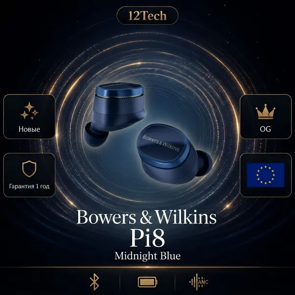 TWS Наушники True Wireless Bowers & Wilkins PI8, Midnight Blue, темно-синий
