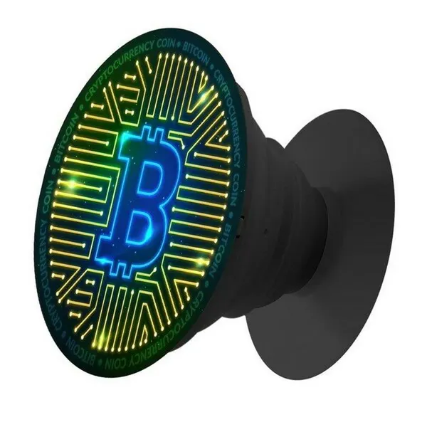 Пластмассовый держатель Krutoff для телефона Попсокет Кибер Биткоин