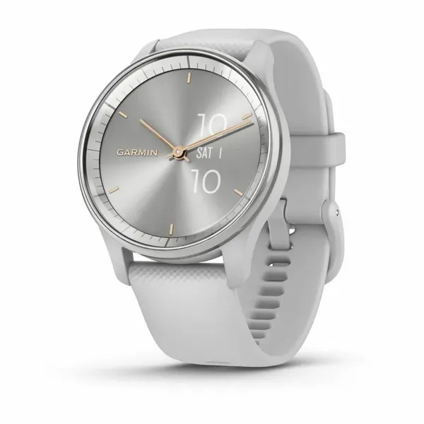 Часы Garmin VIVOMOVE TREND с серым корпусом и ремешком, серебристым безелем