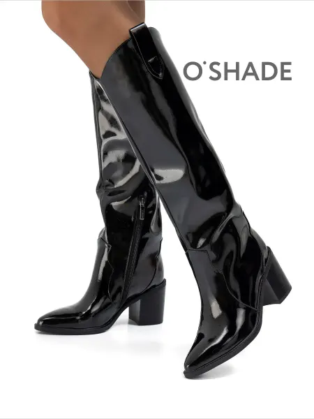 O`SHADE Сапоги казаки женские на каблуке