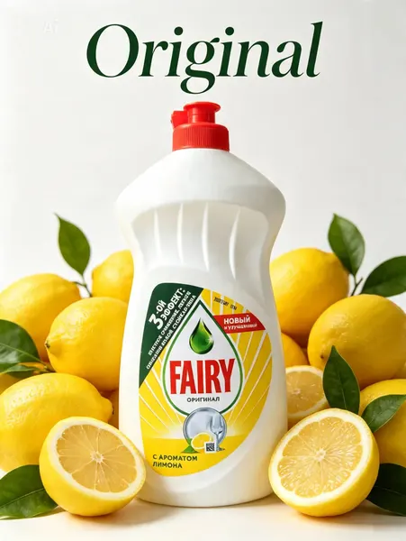 Средство для мытья посуды Fairy, для стекла и фарфора, лимон, с дозатором, 500мл