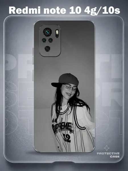 MeowCase Чехол на Redmi Note 10 4G с принтом Билли Айлиш