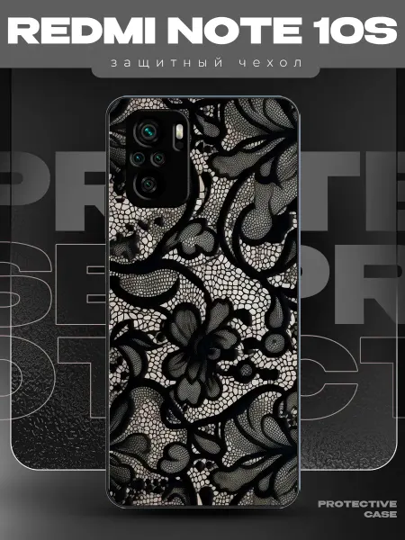 MeowCase Чехол на Redmi Note 10s с принтом y2k кружева