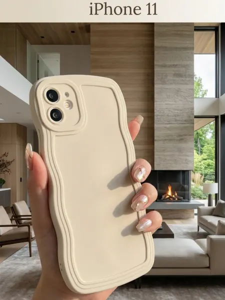 DropCase Чехол на Iphone 11. Объемный беж. матовый