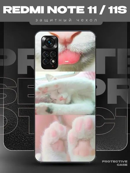 MeowCase Чехол на Redmi Note 11 с принтом c милым котиком