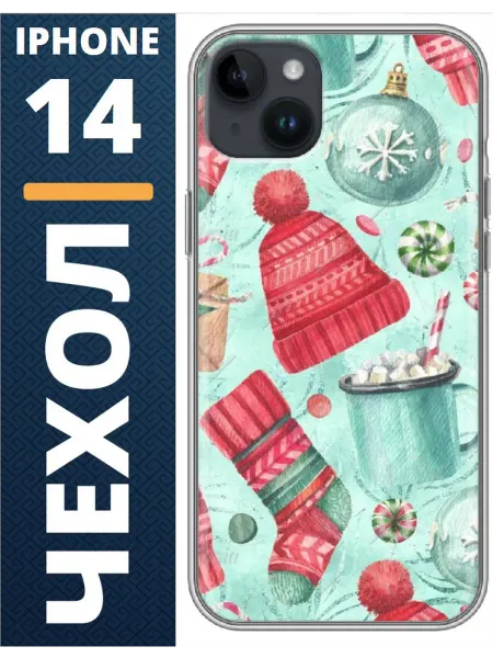CaseOffice Чехол на iphone 14 новогодний фон